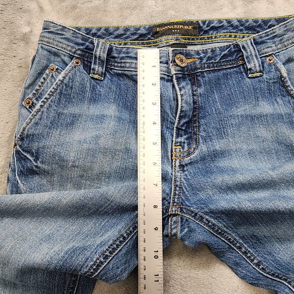 Vintage Y2K Banana Republic Jeans Womens 6 Blue Low Rise Crop Straight Stretch - Picture 10 of 13